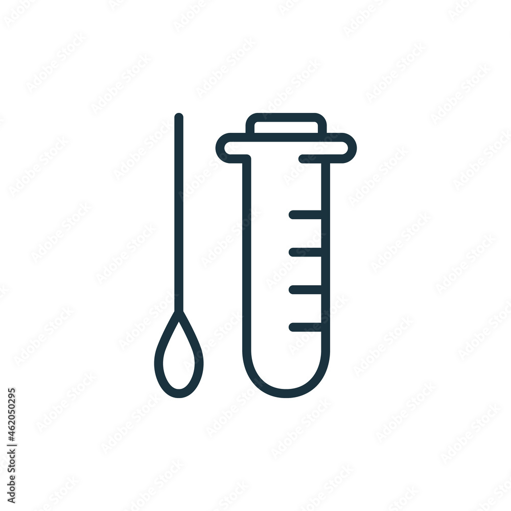 Analysis Kit for Corona or Genetic Test Line Icon. Tube and Stick Sample Kit for Laboratory Research Outline Icon. Saliva Collection Kit Pictogram. Editable Stroke. Isolated Vector Illustration Analysis Kit for Corona or Genetic Test Line Icon. Tube and Stick Sample Kit for Laboratory Research Outline Icon. Saliva Collection Kit Pictogram. Editable Stroke. Isolated Vector Illustration
