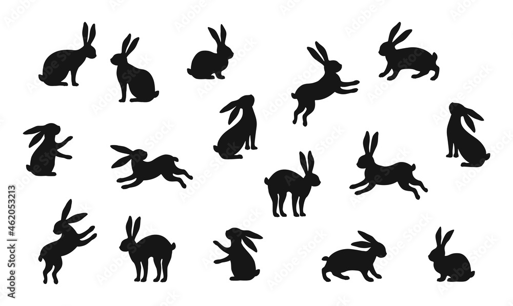 Rabbits Silhouettes Collection - Vector Rabbits Silhouettes Collection - Vector