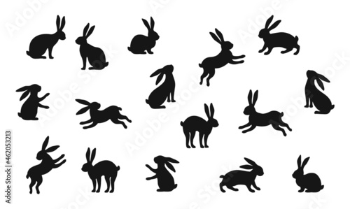 Rabbits Silhouettes Collection - Vector