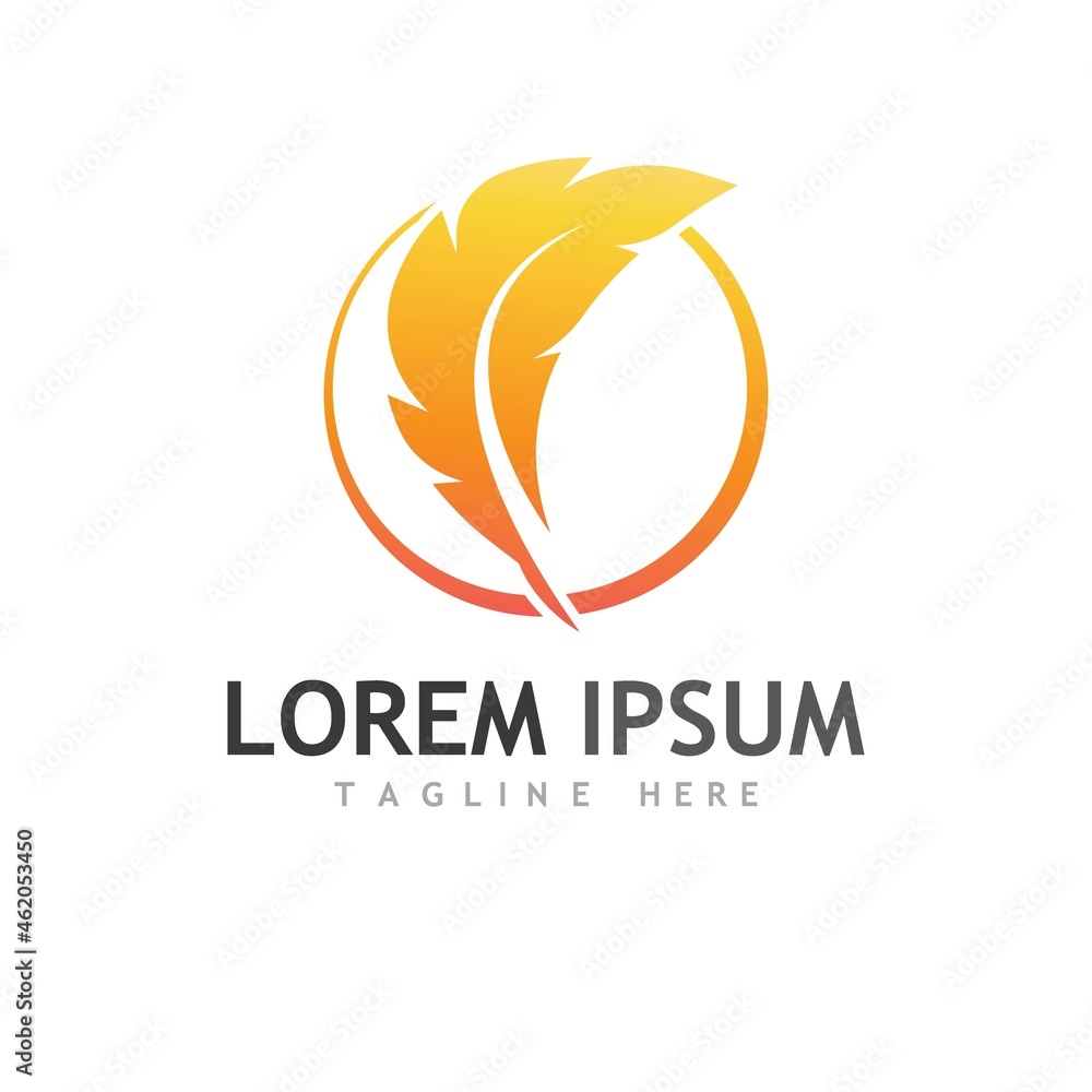 feather logo and symbol illustration feather logo and symbol illustration