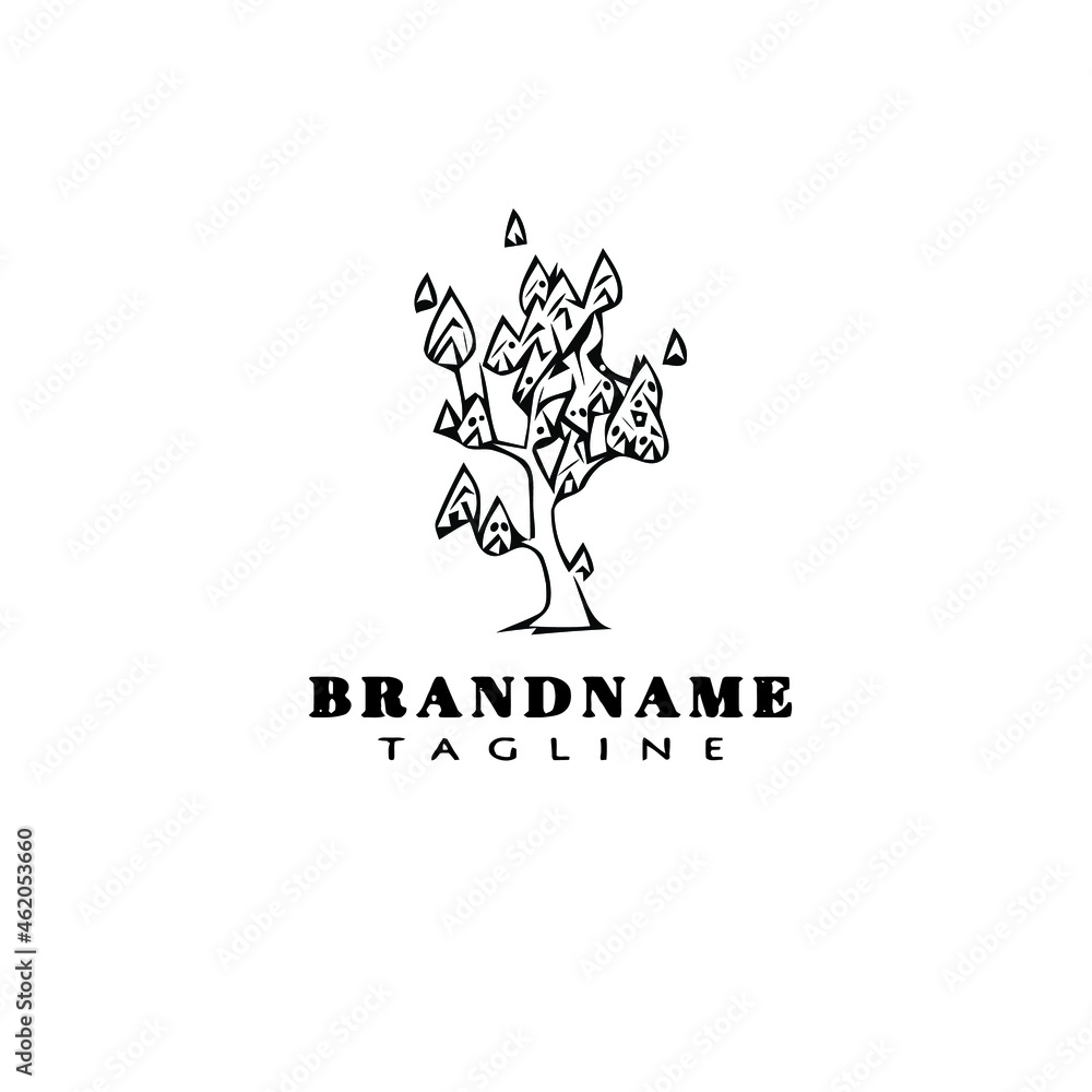 burning bush logo cartoon icon design template black style vector illustration burning bush logo cartoon icon design template black style vector illustration