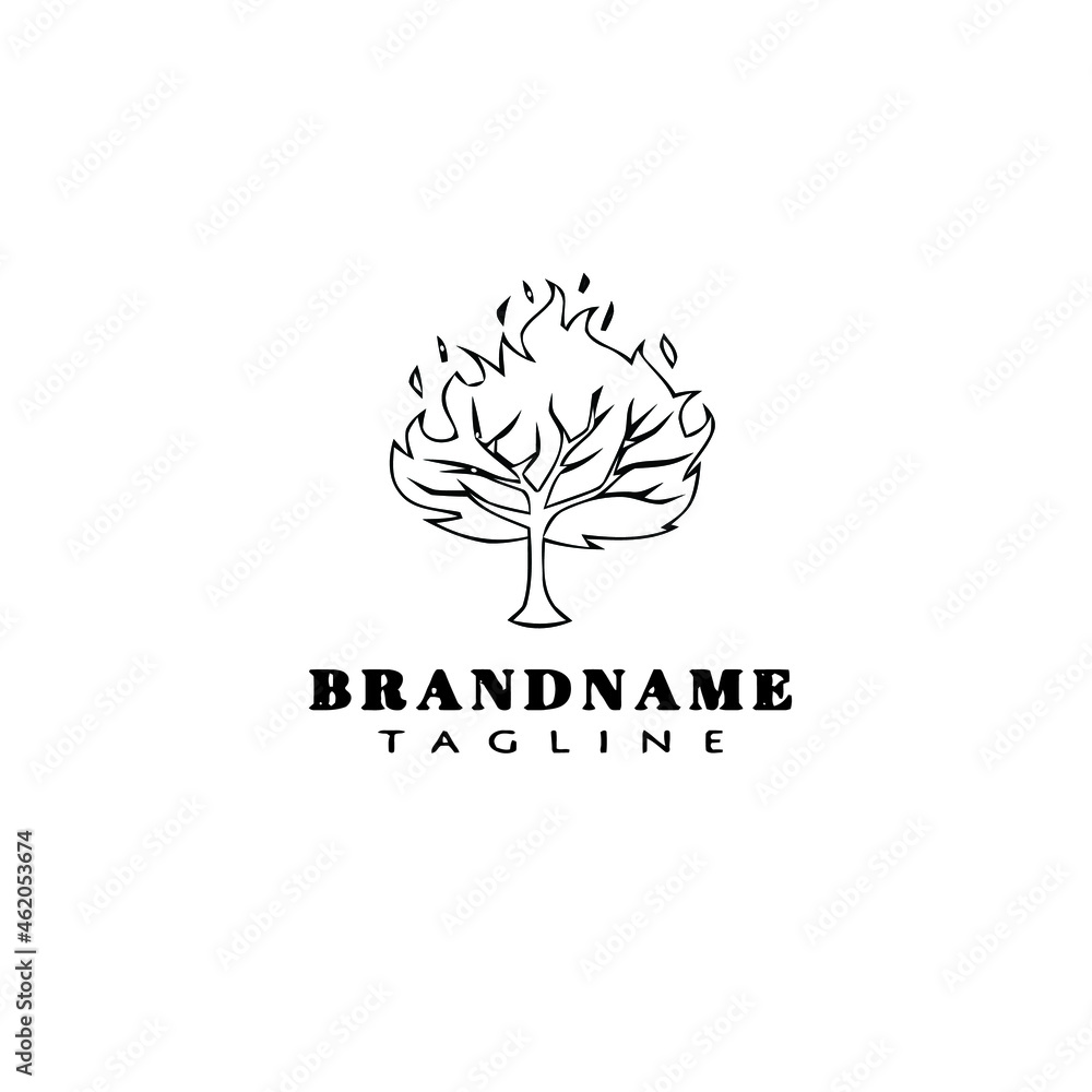 symbol burning bush logo cartoon icon design template black isolated vector illustration symbol burning bush logo cartoon icon design template black isolated vector illustration