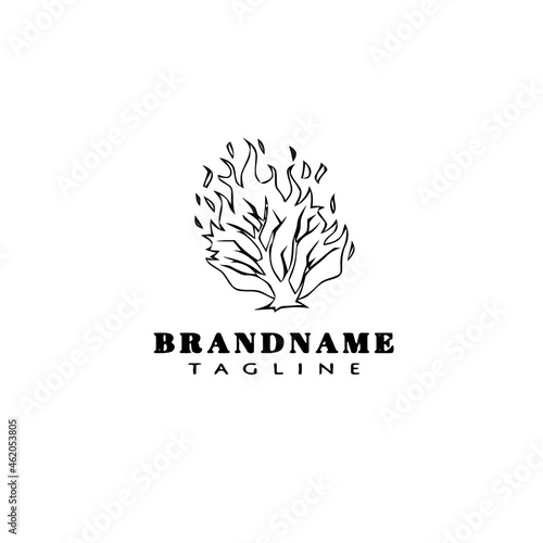 burning bush logo cartoon icon design template isolated illustration