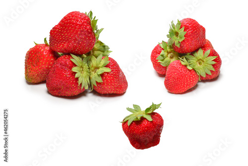 Strawberry. Fresh berries macro. Isolated on white.