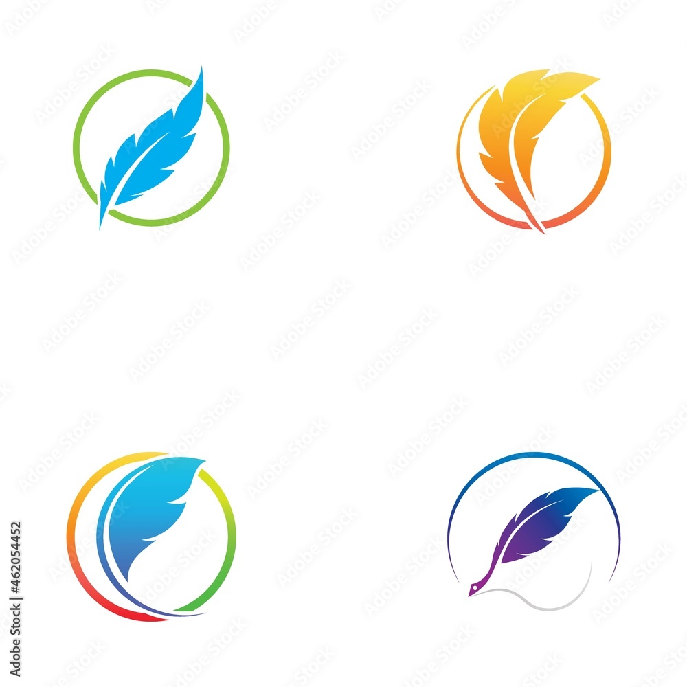 Fototapeta premium feather logo and symbol illustration