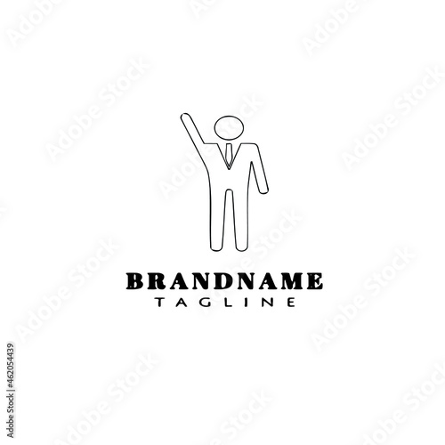 businessman logo cartoon icon design template isolated vector illustration
