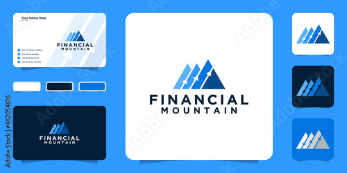 mountains logo design with arrows, logo for financial finance and consulting
