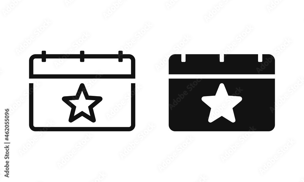 Calendar with star icon. Illustration vector Calendar with star icon. Illustration vector