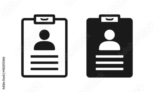 Clipboard with user photo profile icon. Illustration vector