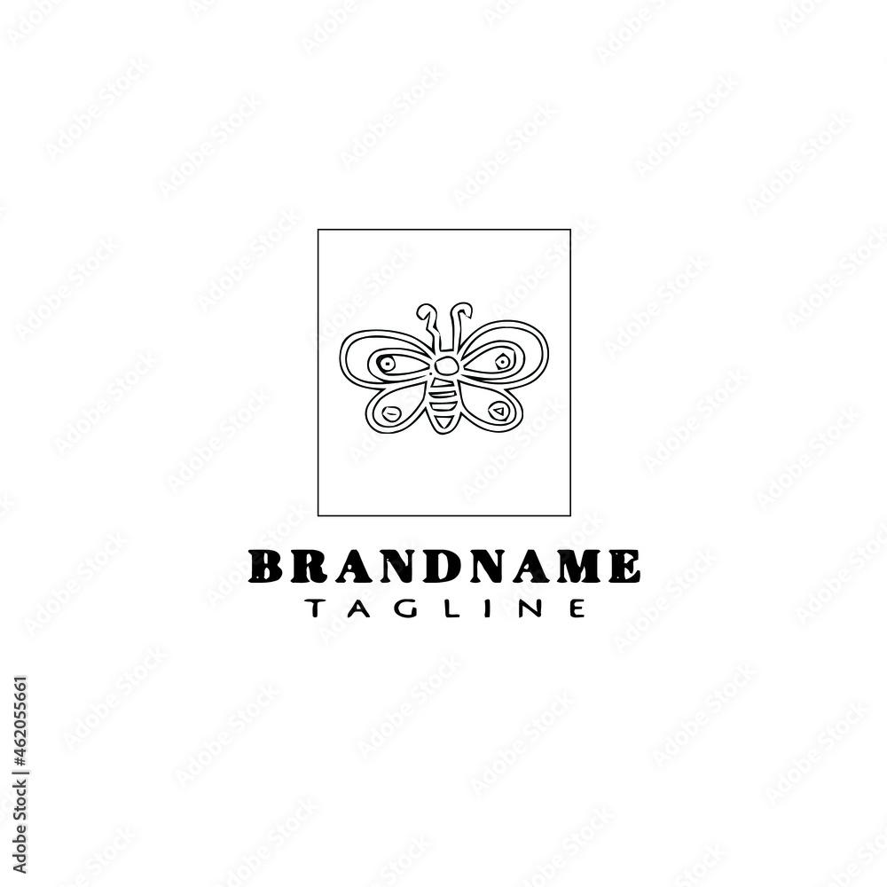 butterfly logo cartoon icon design template black simple vector illustration