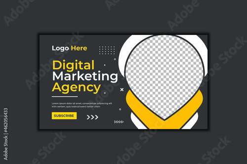 Digital Marketing Agency Youtube Thumbnail Template Design and Web Banner