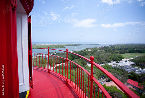 View from the Top of the St. Augustine Lighthouse on a Sunny Florida Day