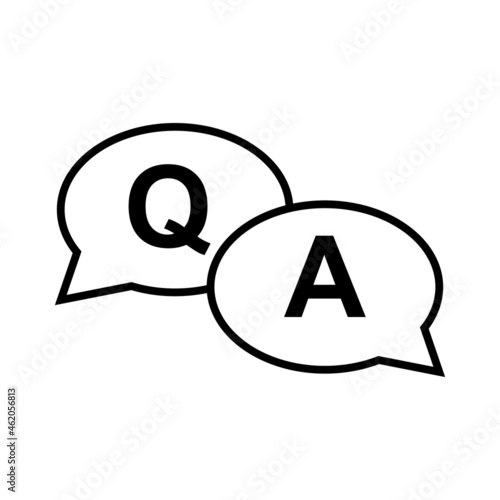 FAQ, frequently asked questions vector icon. Information speech bubble symbol, help message