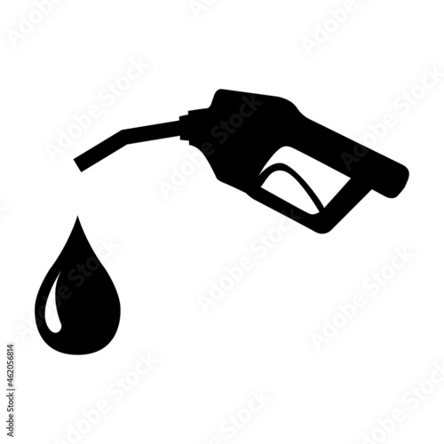 Gas station icon, nozzle isolated logo vector, pump gasoline design, oil power energy symbol
