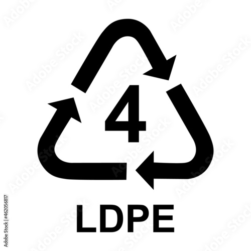 Plastic symbol, ecology recycling sign isolated on white background. Package waste icon