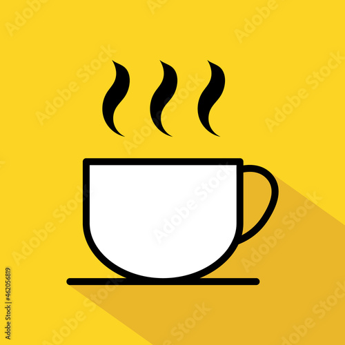 Coffee icon, breakfast drink cafe, cappuccino, hot simple isolated illustration, vector line