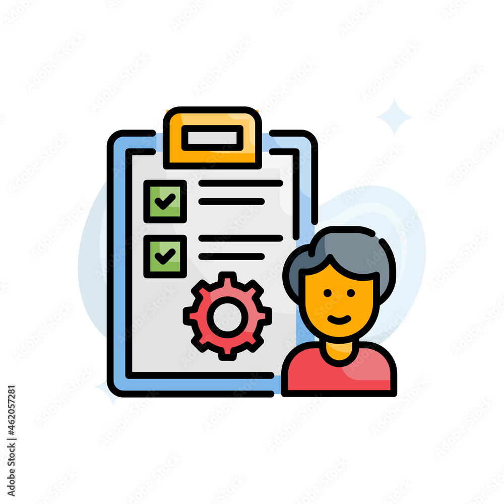 Reporting manager vector filled outline icon style illustration. EPS 10 file Reporting manager vector filled outline icon style illustration. EPS 10 file