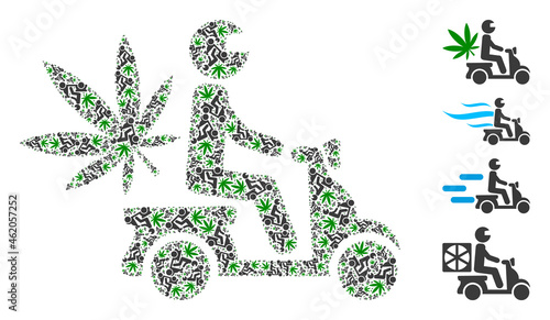 Vector marijuana motorbike delivery fractal is designed of randomized fractal marijuana motorbike delivery elements. Fractal mosaic of marijuana motorbike delivery.