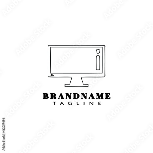 screen monitor logo template design icon vector illustration