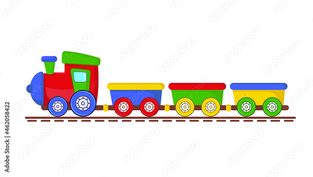 Vector illustration of a toy train isolated on white background