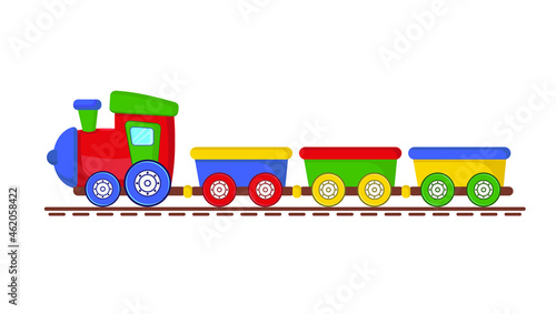 Obraz na płótnie Vector illustration of a toy train isolated on white background w salonie