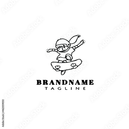 skateboard logo icon design template illustration
