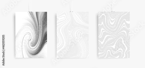 Vector marbling halftone posters set. Marble texture for, brochure, invitation, cover design © WhataWin