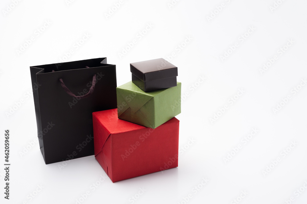 Fototapeta premium gift boxes and packages in packaging on a white background
