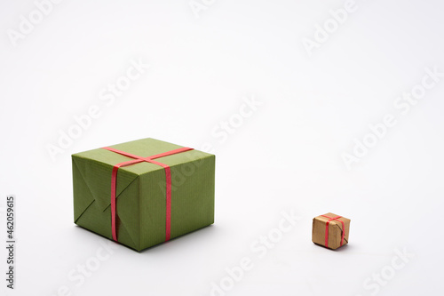 Wrapped gift boxes isolated on the white background