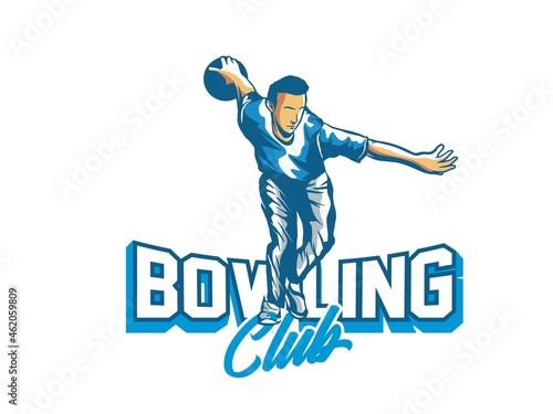 vector set of bowling logos, emblems and design elements