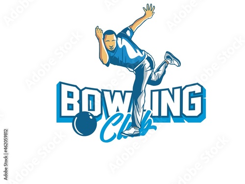 vector set of bowling logos, emblems and design elements