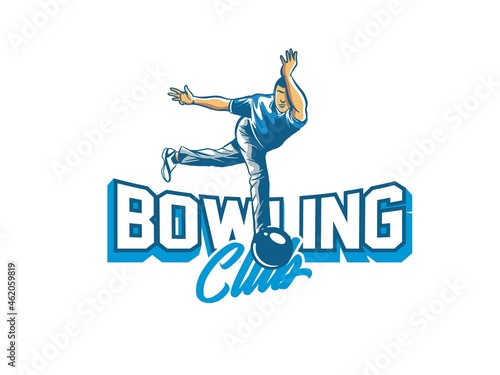 vector set of bowling logos, emblems and design elements