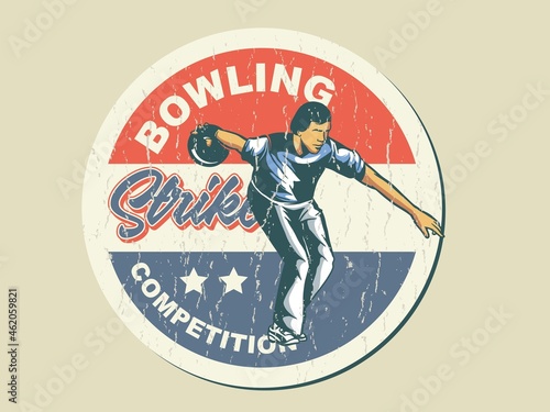 vector set of bowling logos, emblems and design elements
