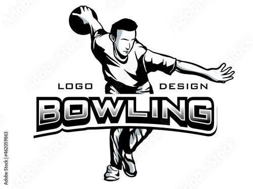 vector set of bowling logos, emblems and design elements