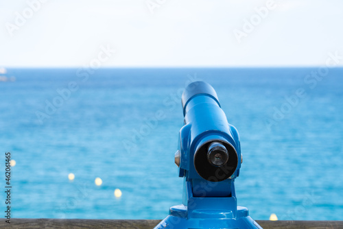 telescope directed towards the sea