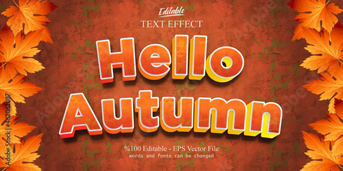 Hello Autumn editable text effect
