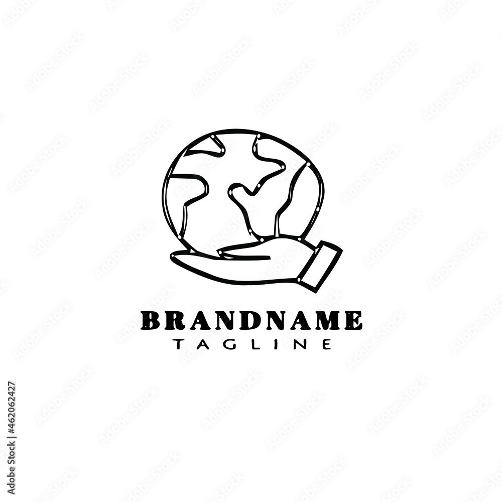 hand holding globe logo cartoon icon design black isolated vector illustration hand holding globe logo cartoon icon design black isolated vector illustration