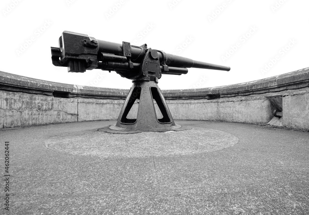 Old artillery battery gun implacement at Fort Flagler, Washington Old artillery battery gun implacement at Fort Flagler, Washington