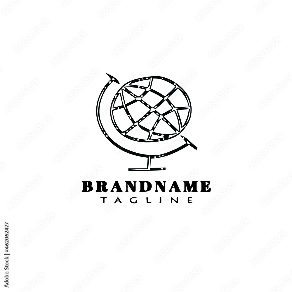 globe logo cartoon icon design template black vector illustration globe logo cartoon icon design template black vector illustration
