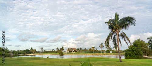Kukulcan blvd golf course in Cancun, Mexico. Luxury resort game