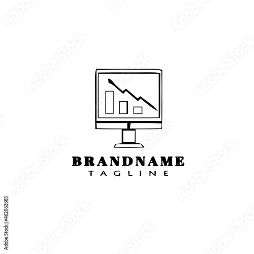 monitor infographic element logo icon cartoon design template vector
