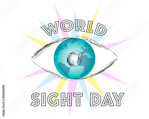Vector design in flat style. For World Sight Day 14 October.