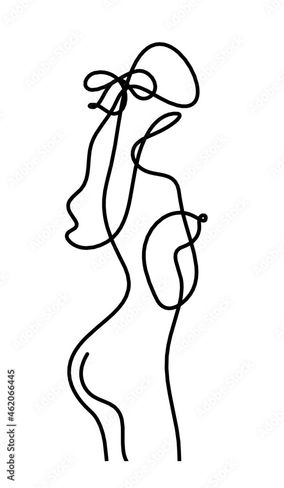 Woman silhouette body as line drawing picture on white. Vector Woman silhouette body as line drawing picture on white. Vector