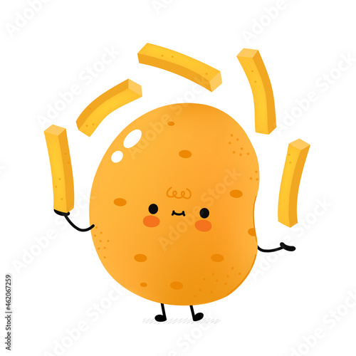 Cute funny potato cartoon character