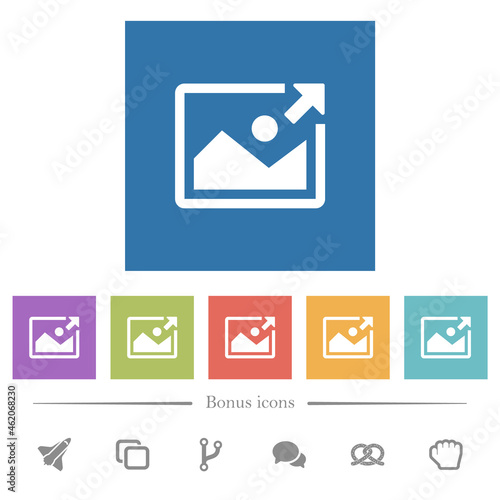 Export image flat white icons in square backgrounds