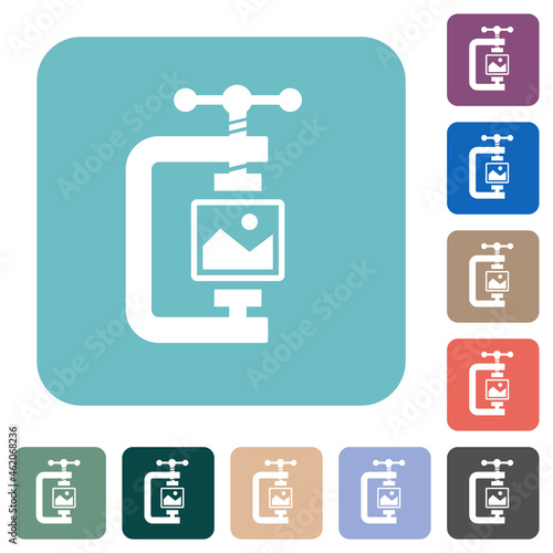 Image compression solid rounded square flat icons