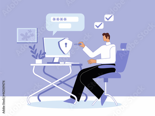 Insert password illustration concept vector