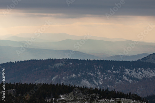 Autumn landscape from the top of the mountain. © Yan Gordiza