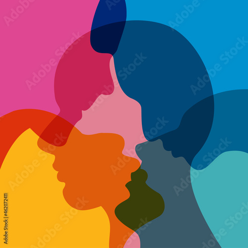 People, human concept. Abstract color background. Vector ilustration.