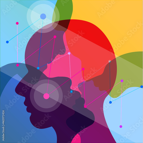 People, human concept. Abstract color background. Vector ilustration.